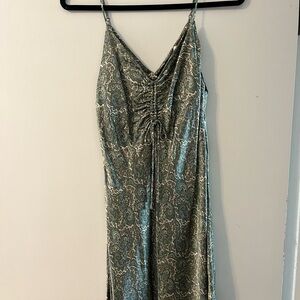 Elegant Green Paisley Slip Dress